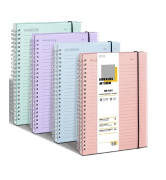 PP Plastic Waterproof Cover Notebook - A4/A5 Spiral Ruled Lined Graph Dotted Notebooks with Transparent Cover