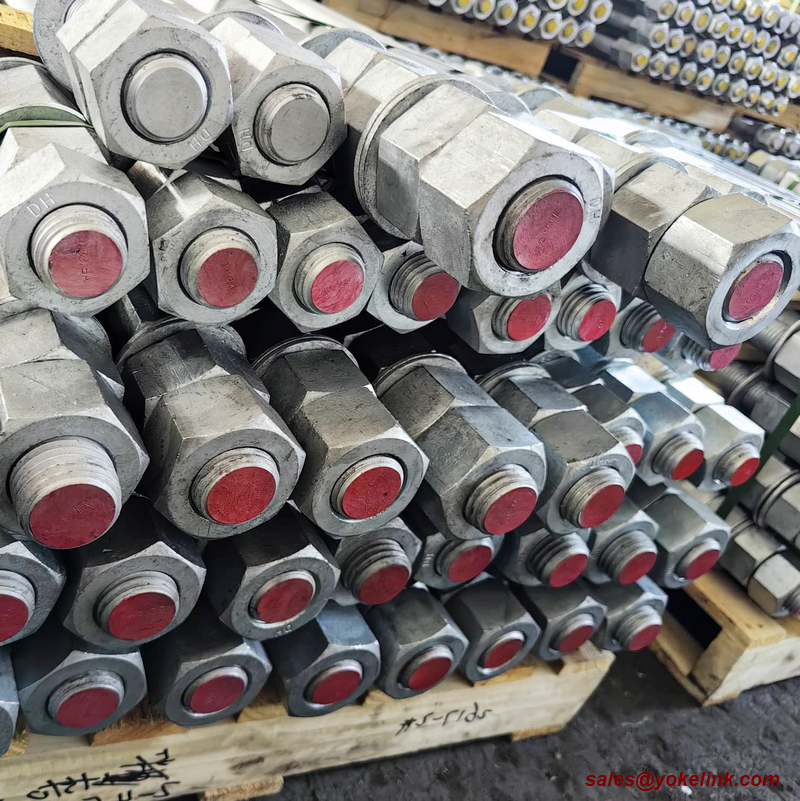 বাদামের সাথে ASTM F1554 গ্রেড 105 অ্যাঙ্কর বোল্ট