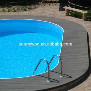SY extruded wood plastic outside swimming pool raised decking floor, Simple to install
