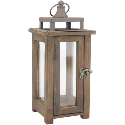 Lantern Decorative Rustic Wooden Hurricane Candle Lantern Supplier