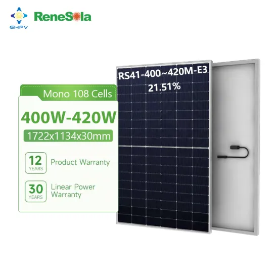 Renesola High Efficiency Solar Panels: 400W to 420W P-Type Photovoltaic Panels with 108mm Cells