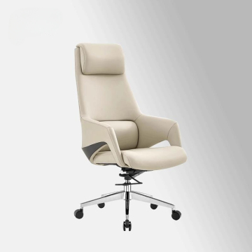 Modern Italian High-End Solid Wood Bookshelf Office Chair with Adjustable Mesh and Leather