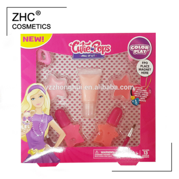 ZH2948 Lip and nail use wholesale kids lip gloss and nail polish makeup sets with private label