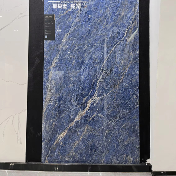 DTH Stone Artificial Blue Gold Marble Look Sintered Stone Tiles for Modern Kitchen Countertops
