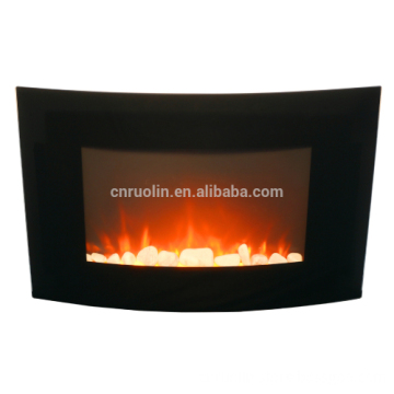 decorative wall-mounted stone electric fireplace