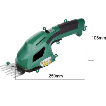 Shear de grama sem fio 7.2V 2-em-1 + aparador de arbusto