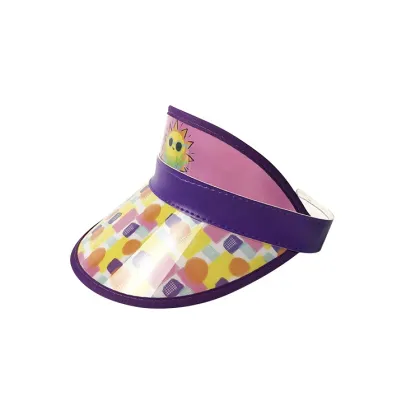 PVC Plastic Custom Allover Printing Kids Visor Sun Hat