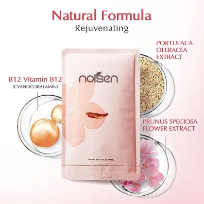 Sakura Pink Facial Mask: Hydrate, Nourish, and Rejuvenate with Natural Formula Moisturizing Sheet Mask