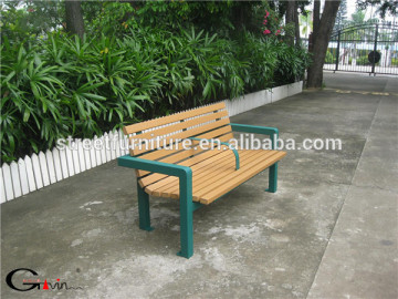 Metal modern and recycled plastic outdoor furniture bench