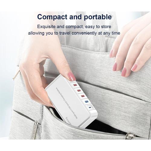 Chargeur 6-Ports PD20w pour iPhone 12 Chargeur Voyage