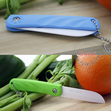 White blade folding pocket knife with ABS handle Folding Durable ceramic knife Ultra Sharp Kitchen Ceramic Cutlery Knives