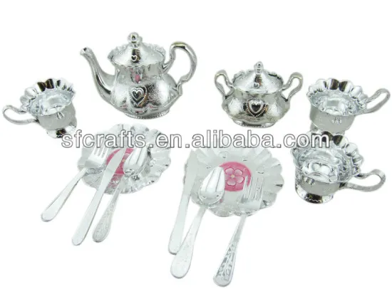 Hot sale electroplate tea set toy for kids