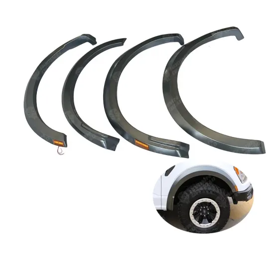 Black Fender Flares Mud Guard with Reflector Light for F150 2021