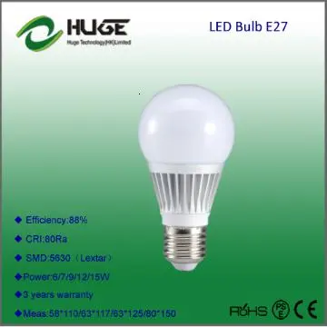 Bombillas LED 6W casa con alta eficiencia 88%
