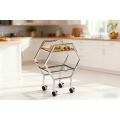 Elegante carrito de servicio escalonado hexagonal para uso doméstico