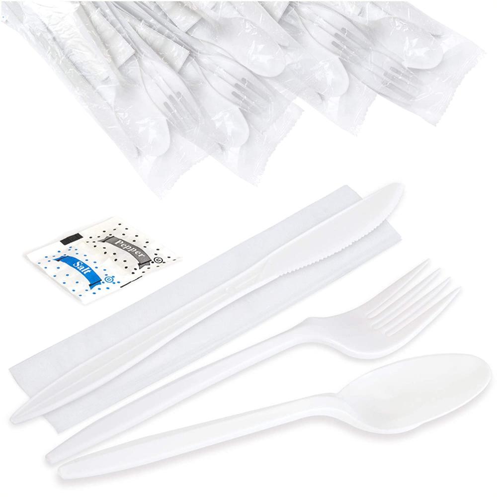 Plastic Cutlery Set with Disposable Spoon Fork