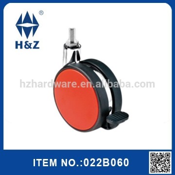 Plastic medical caster with brake