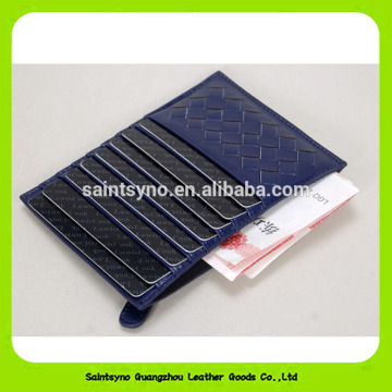 16456 Soft retractable vegetable leather card holder for pocket