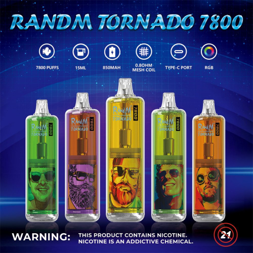 UK Top Disposable Vape RandM Tornado 7800 Puffs