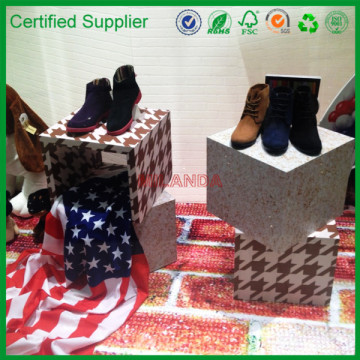 American design,grid pattern paper shoe display box (M-10252)