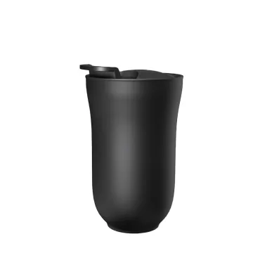 DHPO Portable Ceramic Travel Tea Mug with Infuser - Black/White