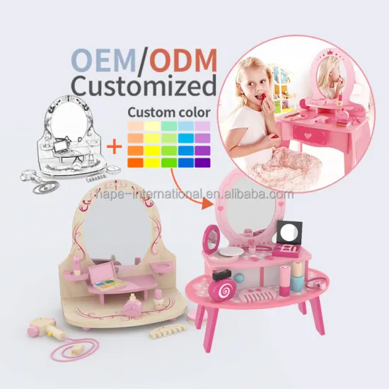 Wooden Makeup Toys for Girls: A Perfect Pretend Play Dressing Table with Mirror and Cosmetic Set for Kids