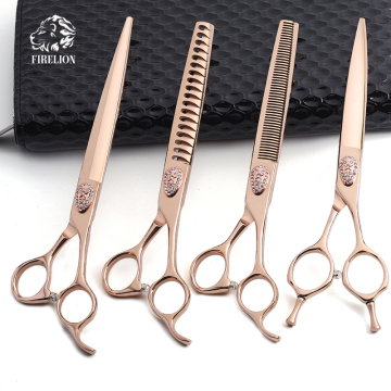 Profesional 7.0 inci Gunting Grooming Pet yang ditetapkan dengan gunting melengkung