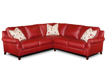 Classic Sectional Corner Sofa Red Color With Foot leg