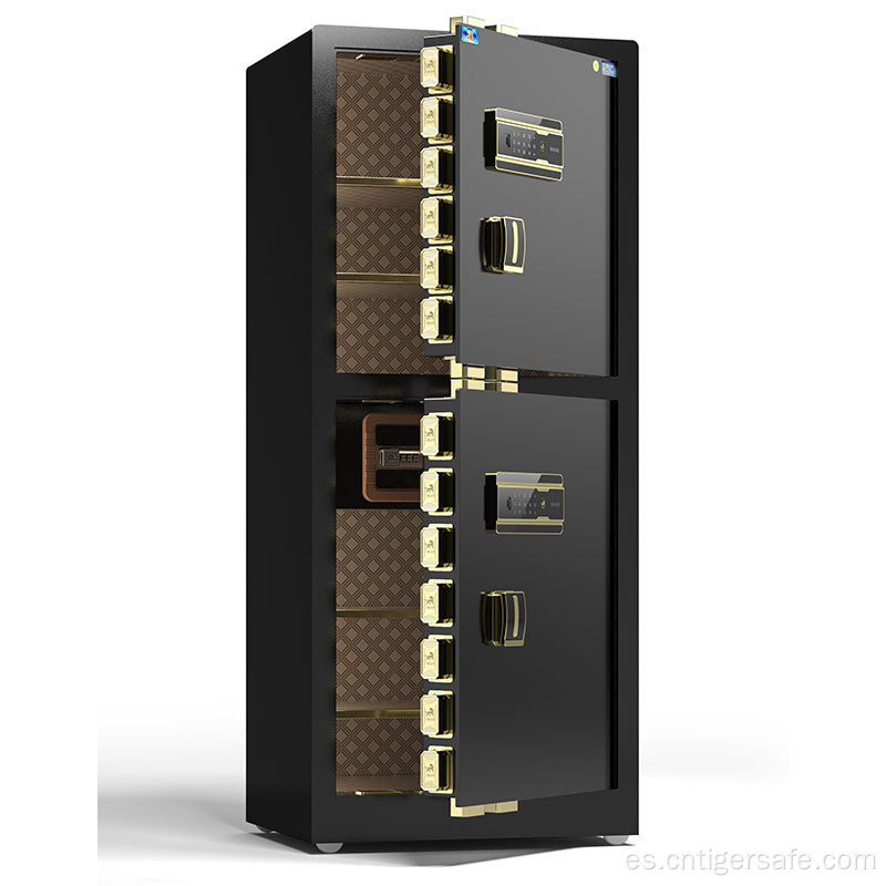 Tiger Safes Negro de 2 puertas de 180 cm de alto bloqueo electrórico