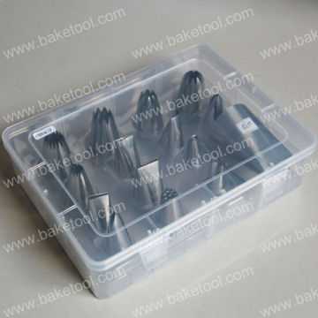 Stainless steel 16pcs cake decorating tips set
