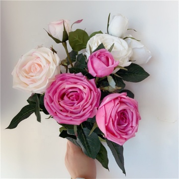 Artificial Long Stem Real Touch E-1006 Wedding Decorative Silk Latex Roses