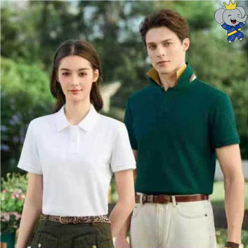 Casual Polo Shirt Made from Thick Cotton Yarn