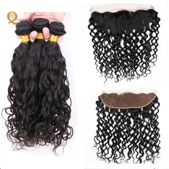 Malaysian Hair Water Wave Weave and Frontal Bundles With Lace Frontals Ear To Ear
