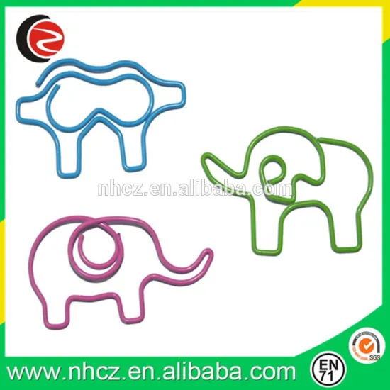 Cute elephant shaped paper clips