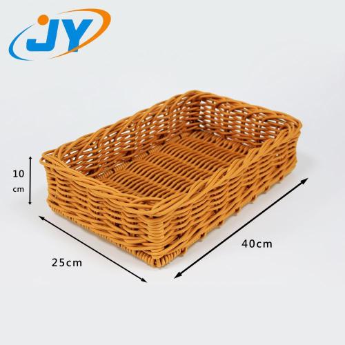 Supermarket Rattan Basket Handweaved plastic rattan supermarket fruit vegetable basket Manufactory