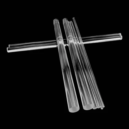 Custom Quartz Glass Solid Cylindrical Rods & Light Guide Quartz Glass Rods in Various Sizes