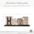 Holzblock Tabletop Schild Wohnkultur