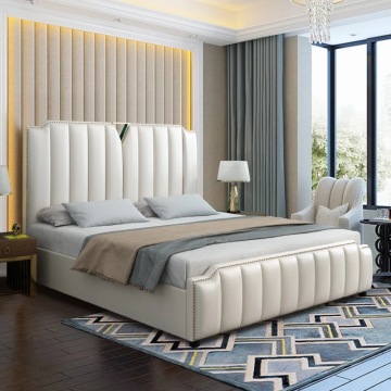 Hot Sale American Style Post-Modern Luxury Leather Beds με αποθήκευση
