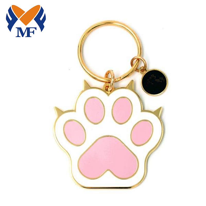 โลหะที่กำหนดเอง Cat Paw Mom Enamel Keychain