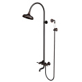 Exposed 3 Handle Tub & Shower Faucet Set