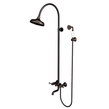 Exposed 3 Handle Tub & Shower Faucet Set