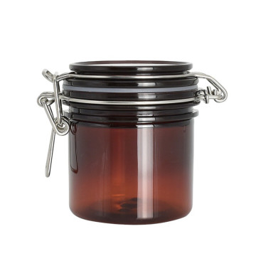 In Stock 200ML Amber Round Plastic PET Kilner Jar for Cosmetic Body Scrub and Face Cream