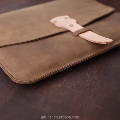 Tanned Leather File Folder Compendium Organizer