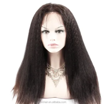 Yaki 360 French Lace Frontal Women Wig Human Virgin Human Hair Style Yaki Wig for Black INDIAN Hair Transparent Long