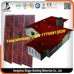 Colorful Aluminum Zinc Stone Coated Metal Roofing Shingle Tile