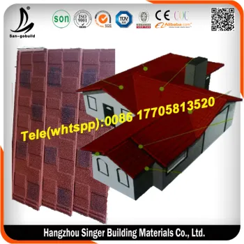 Colorful Aluminum Zinc Stone Coated Metal Roofing Shingle Tile