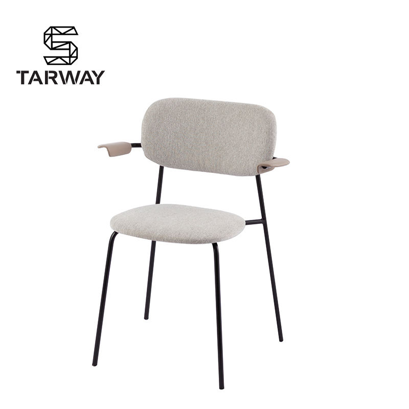 Wholesale Home Furniture Restaurant Comfortable Upholstered Dining Chair With Metal Legs