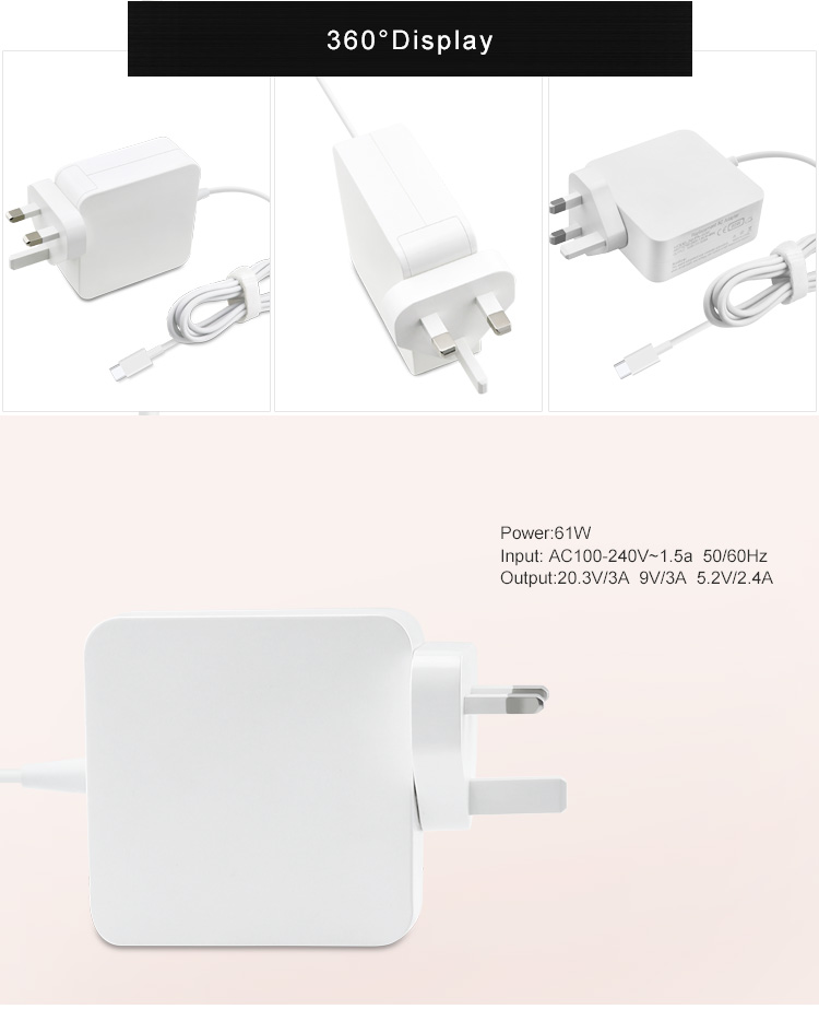 61w uk plug usb-c ac adapter