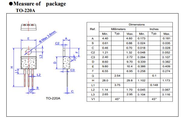 TO-220A Table glass passivation process Voltage stability triac