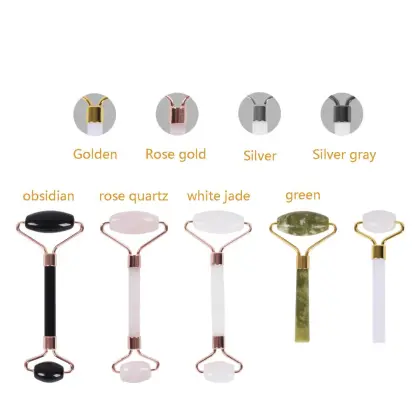 Rose Quartz Jade Roller Set Massage Tool